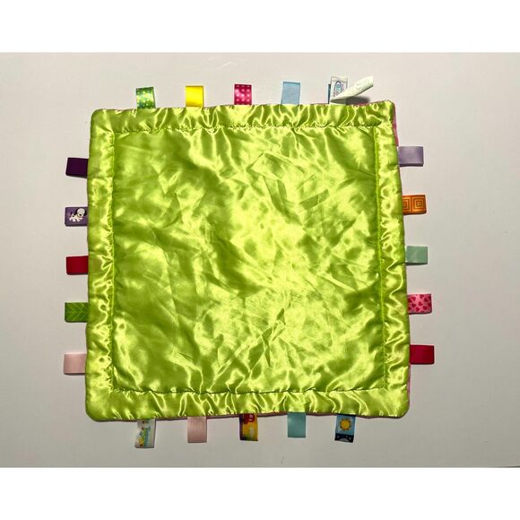 Taggies Owl Baby Security Blanket by Mary Meyer Plush &‎ Silky Blue Pink Green - Picture 2 of 3